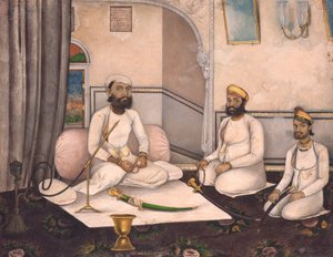Thakur Sahab Samadr Karanji with Kabraji Mukandra Karanji Sahab and Bhao Raj Cha, c.1875